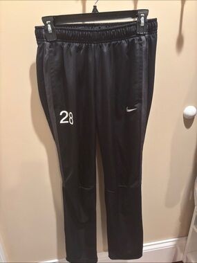 Nike Black Track Pants with Gray Side Panels